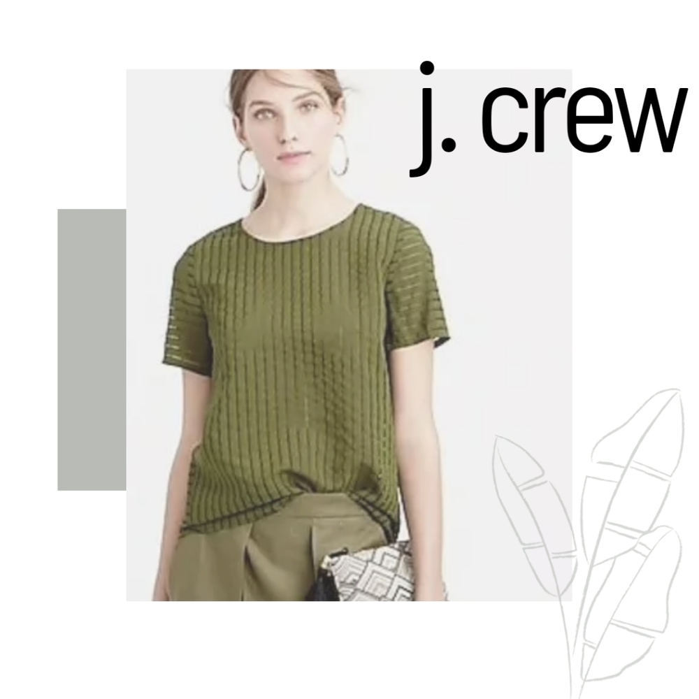 J. Crew stripe green blouse 00
